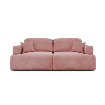 Sofa Senvali 241 cm Zimtpflaume (CLOUD 63) – Velours-Sofa fürs Wohnzimmer, Ansicht von vorne