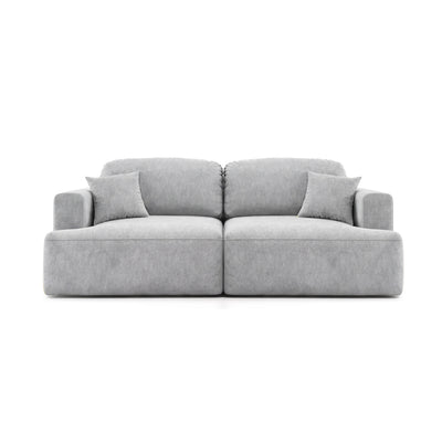 Sofa Senvali 241 cm Gedämpftes Lila (CLOUD 82) – Sofa mit Dekokissen, Ansicht von vorne