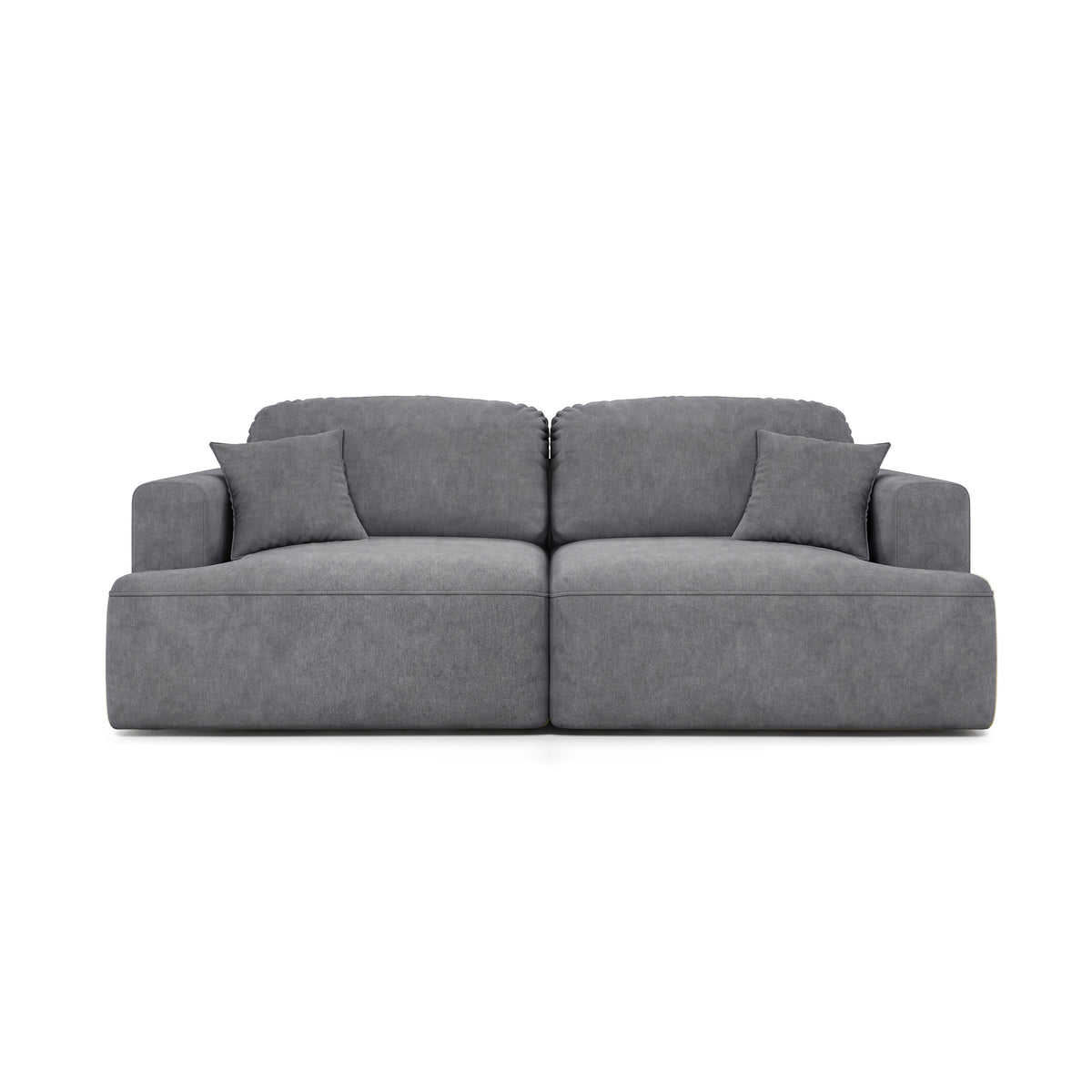 Sofa Senvali 241 cm Stahlgraphit (CLOUD 97) – Sofa zum täglichen Schlafen, Ansicht von vorne