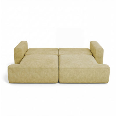 Sofa Senvali 241 cm Golden Sepia (CLOUD 32) ausgeklappt – Liegefläche 198 × 140 cm, Sofa zum täglichen Schlafen