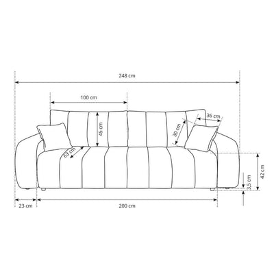 Sofa 3-osobowa z funkcją spania 144x200 w stylu skandynawskim | BALOA