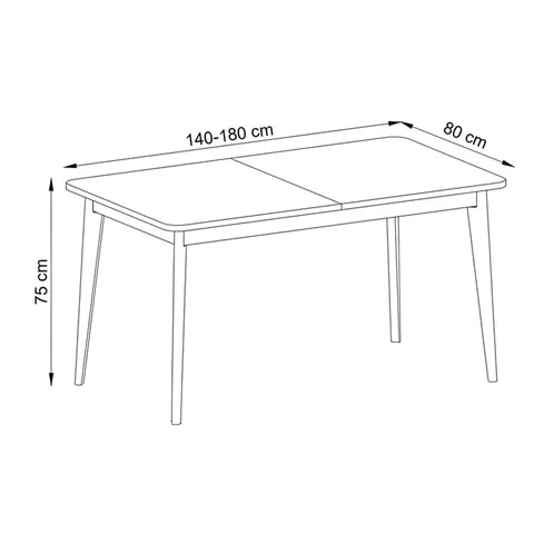 Stół rozkładany 140–180x76 cm w stylu skandynawskim – dąb artisan, do 8 osób, drewniane nogi | Trava