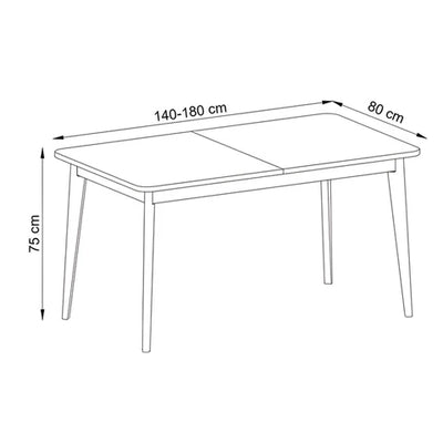 Stół rozkładany 140–180x76 cm w stylu skandynawskim | Trava