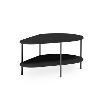 Couchtisch EKLIPSO 90x45 in organischer Form im modernen Stil – Farbe Schwarz | Pillovely