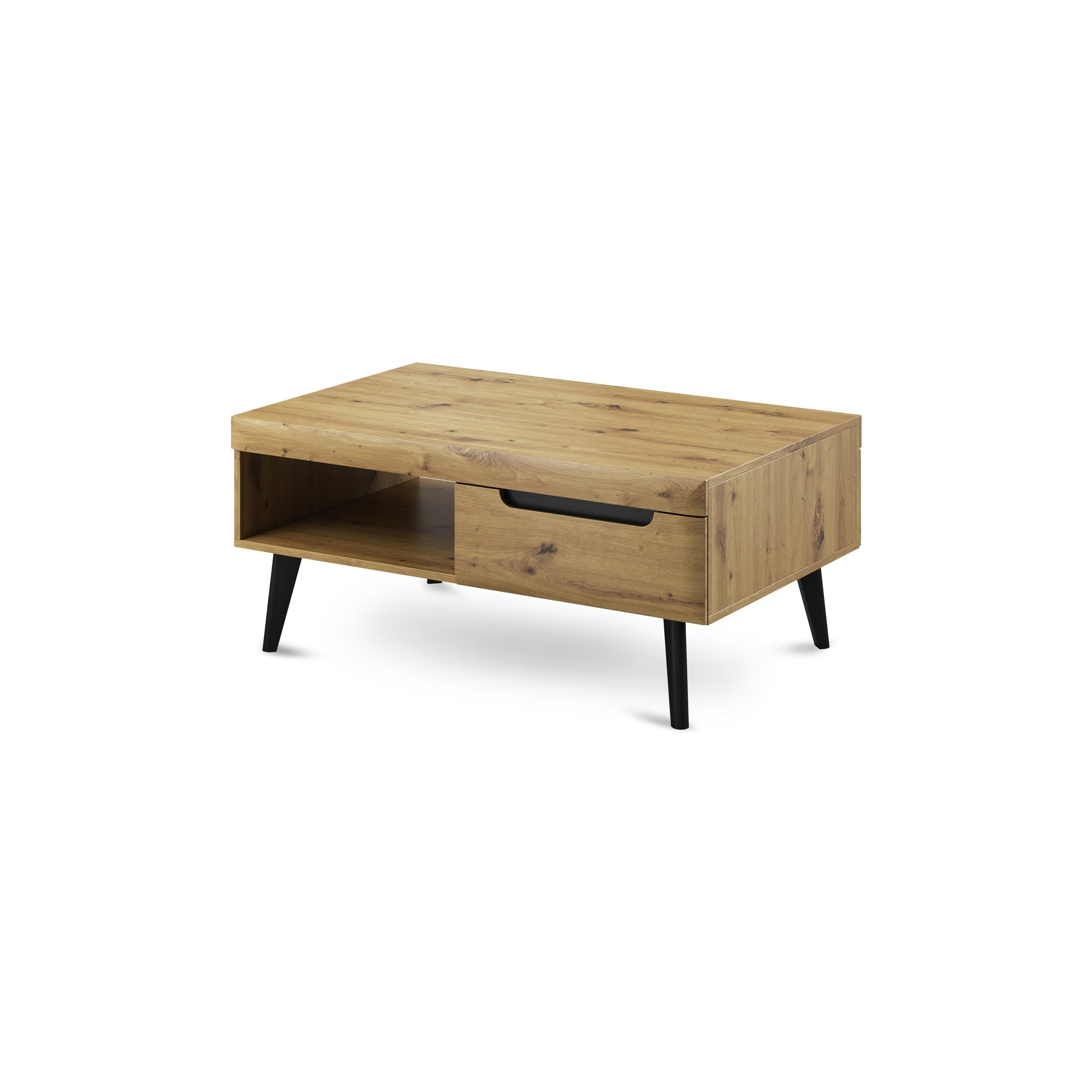 Stolik kawowy 107x46 z półką w stylu nowoczesnym | Trava Dąb Artisan