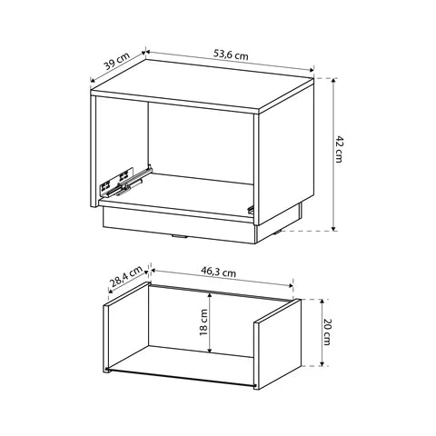 Szafka nocna 54x42 cm w stylu glamour – frezowany front, złote detale, bezuchwytowe otwieranie | Westa