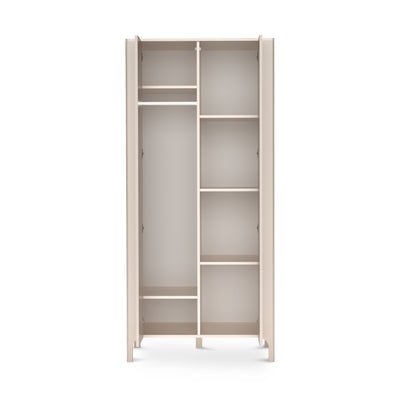 Kleiderschrank EKLIPSO 90x197 mit Fischgrättüren im modernen Stil, Farbe Kaschmir – geöffnet | Pillovely