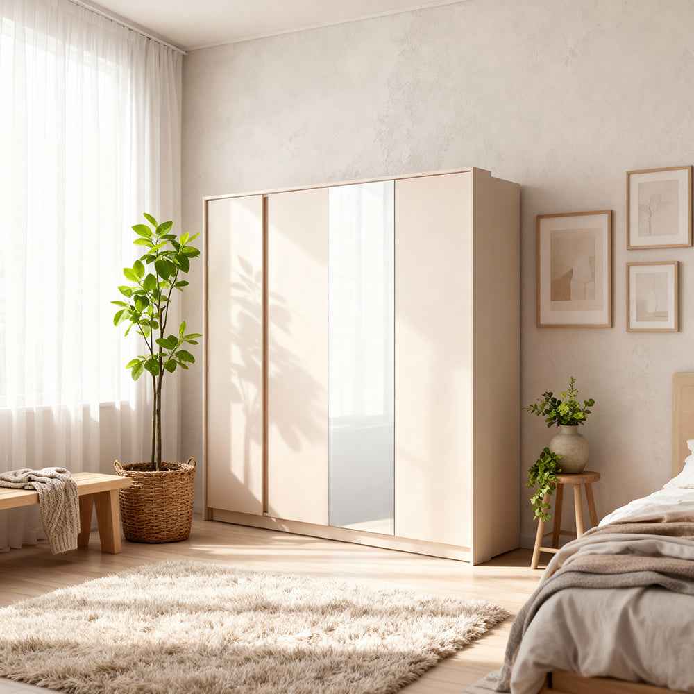Szafa 4-drzwiowa 223x210 cm w stylu minimalistycznym | Dust