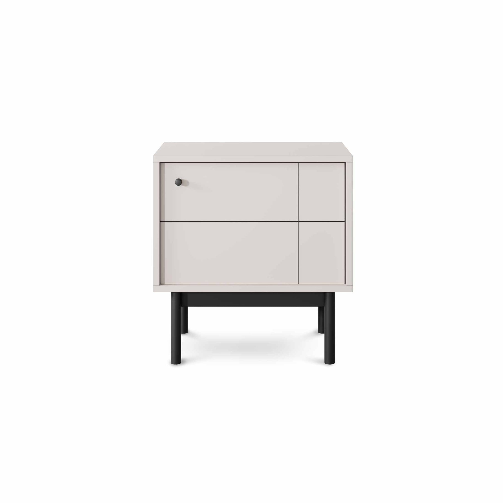 Szafka nocna z zamykaną szafką 54x57 cm w stylu japandi – cichy domyk Häfele, dąb Linea, cashmere | Sabi