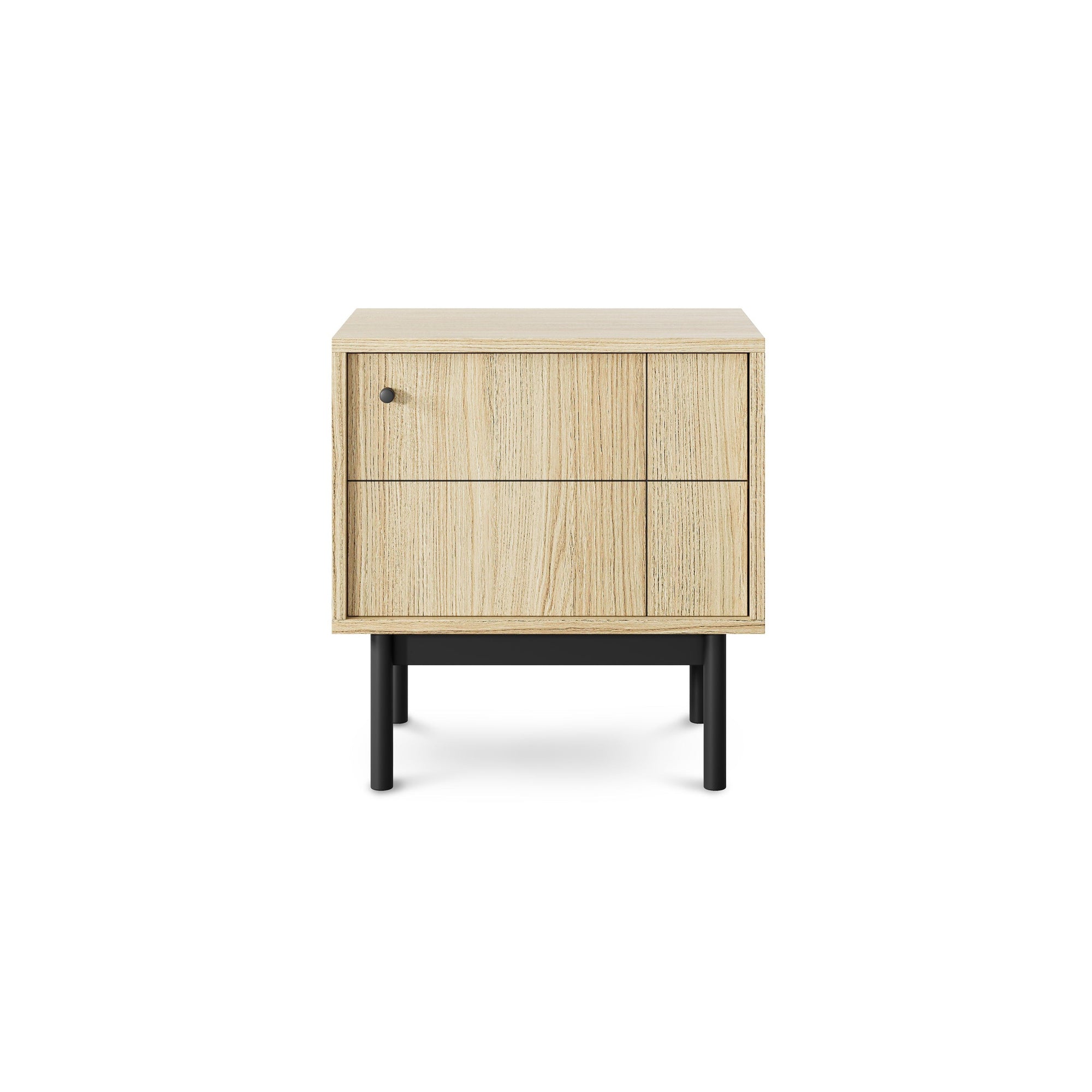 Szafka nocna z zamykaną szafką 54x57 cm w stylu japandi – cichy domyk Häfele, dąb Linea, cashmere | Sabi