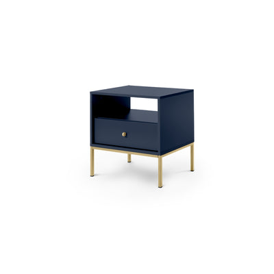 Szafka nocna z szufladą 54x57 cm w stylu modern classic | Kviat Granat Złota