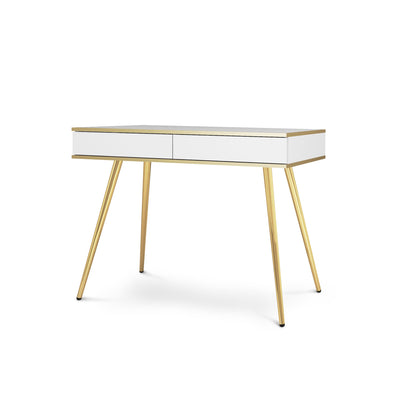 Toaletka 102x80 cm w stylu modern classic | Meva Biały Złota