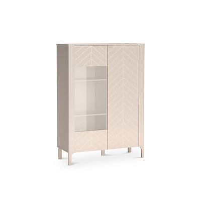 Vitrine EKLIPSO 103x145 mit Glaseinsatz im modernen Stil, Farbe Kaschmir – Hauptbild | Pillovely