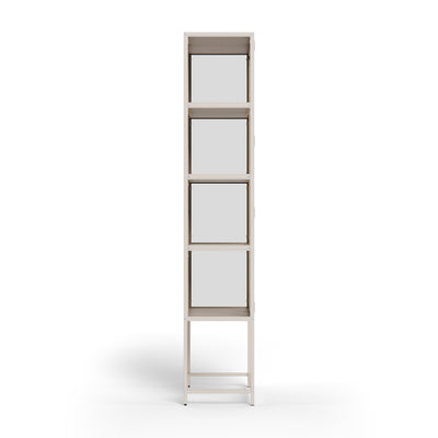 Vitrine Skeleto 77x186, grau, Melamin an der Seite – schlanke Vitrine mit einer Tiefe von 35 cm für das Esszimmer