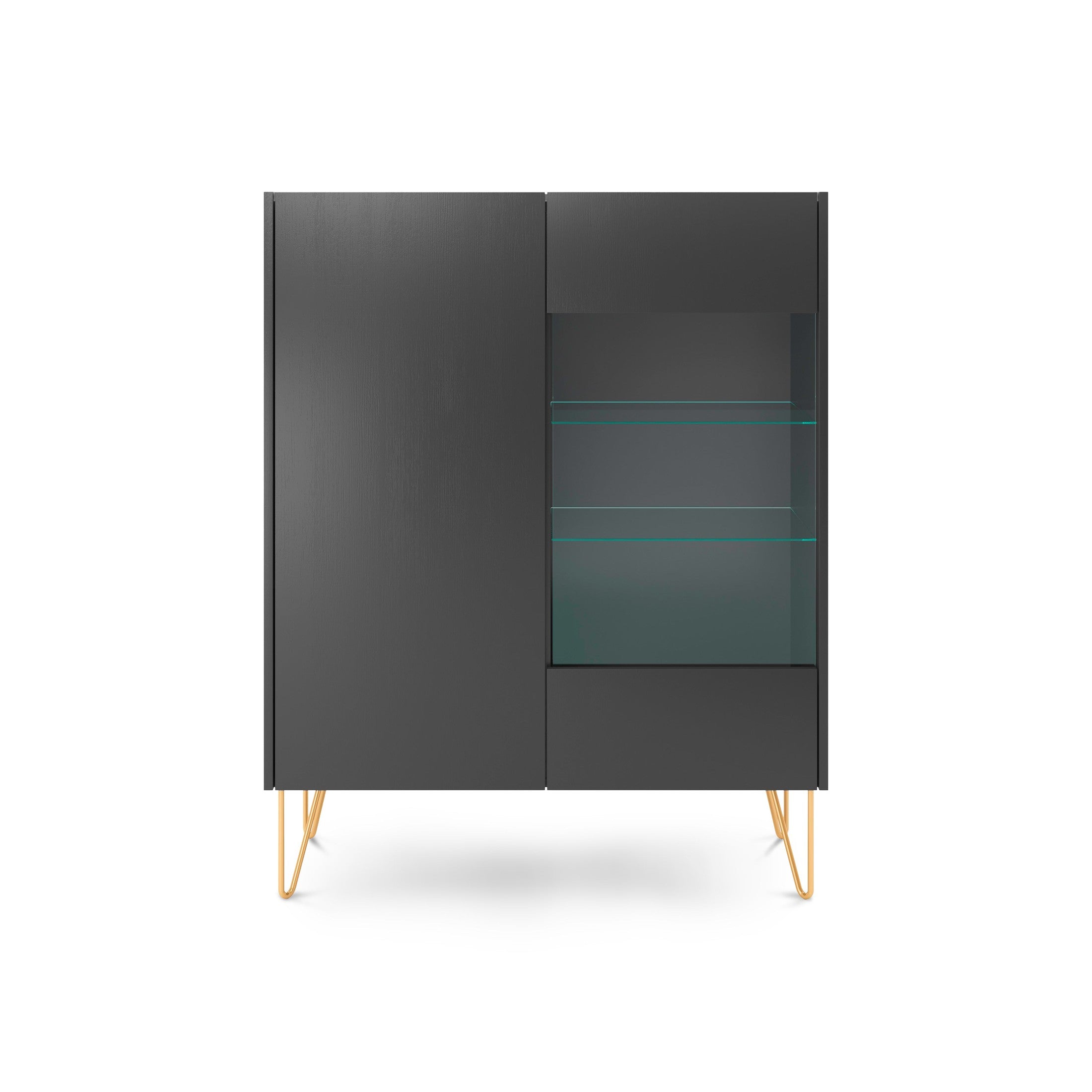 Witryna z przeszklonym frontem 97x122 cm w stylu glamour | Ballada