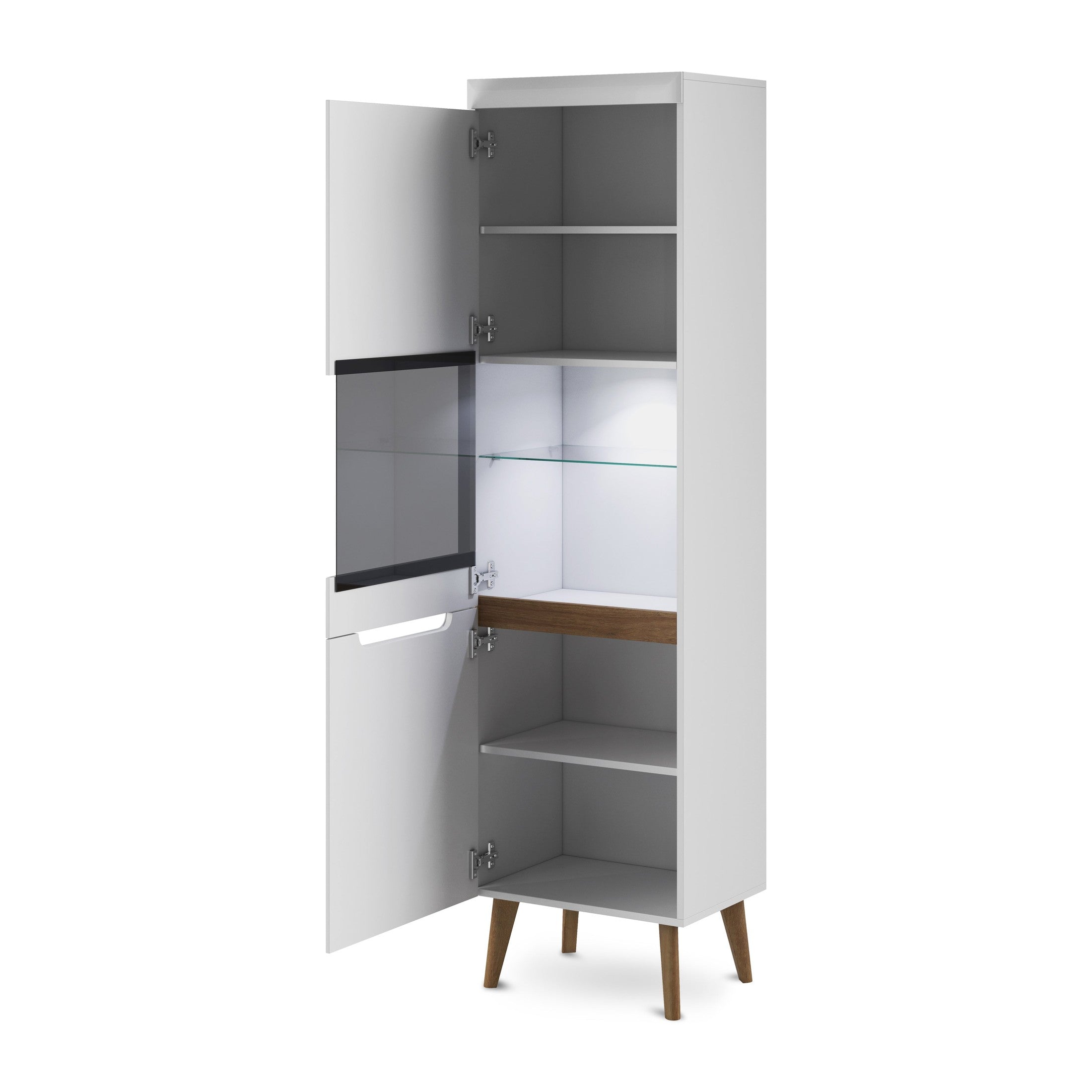 Witryna przeszklona 53x197 cm w stylu skandynawskim | TRAVA