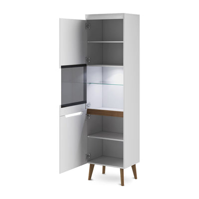 Witryna przeszklona 53x197 cm w stylu skandynawskim | TRAVA