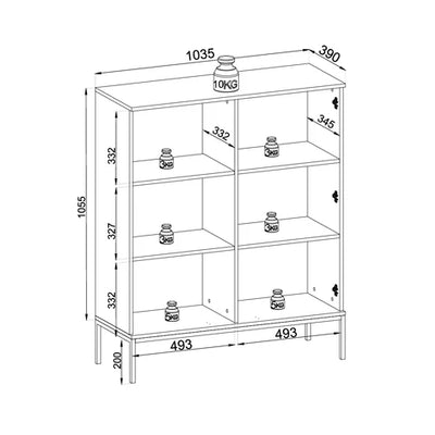 Komoda z drzwiami i szufladą 104x126 w stylu loft | Lampy