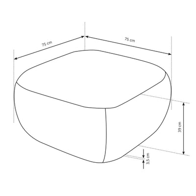 Pouf im Organic-Modern-Stil 75×39 cm, Abriamo-Stoff | OLEMO