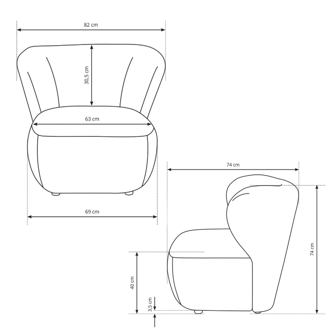 Relaxsessel 82x74 cm im Japandi-Stil | OLEMO