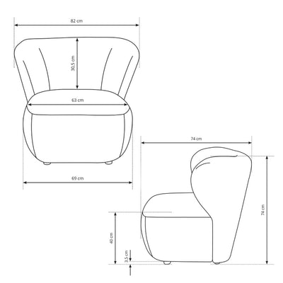 Relaxsessel 82x74 cm im Japandi-Stil | OLEMO