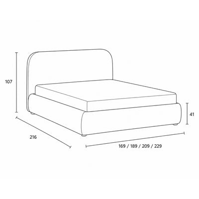 Polsterbett mit Bettkasten im Soft-Modern-Stil | Eterial