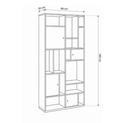 Regal fürs Wohnzimmer 90x180 im Japandi-Stil | Asymo