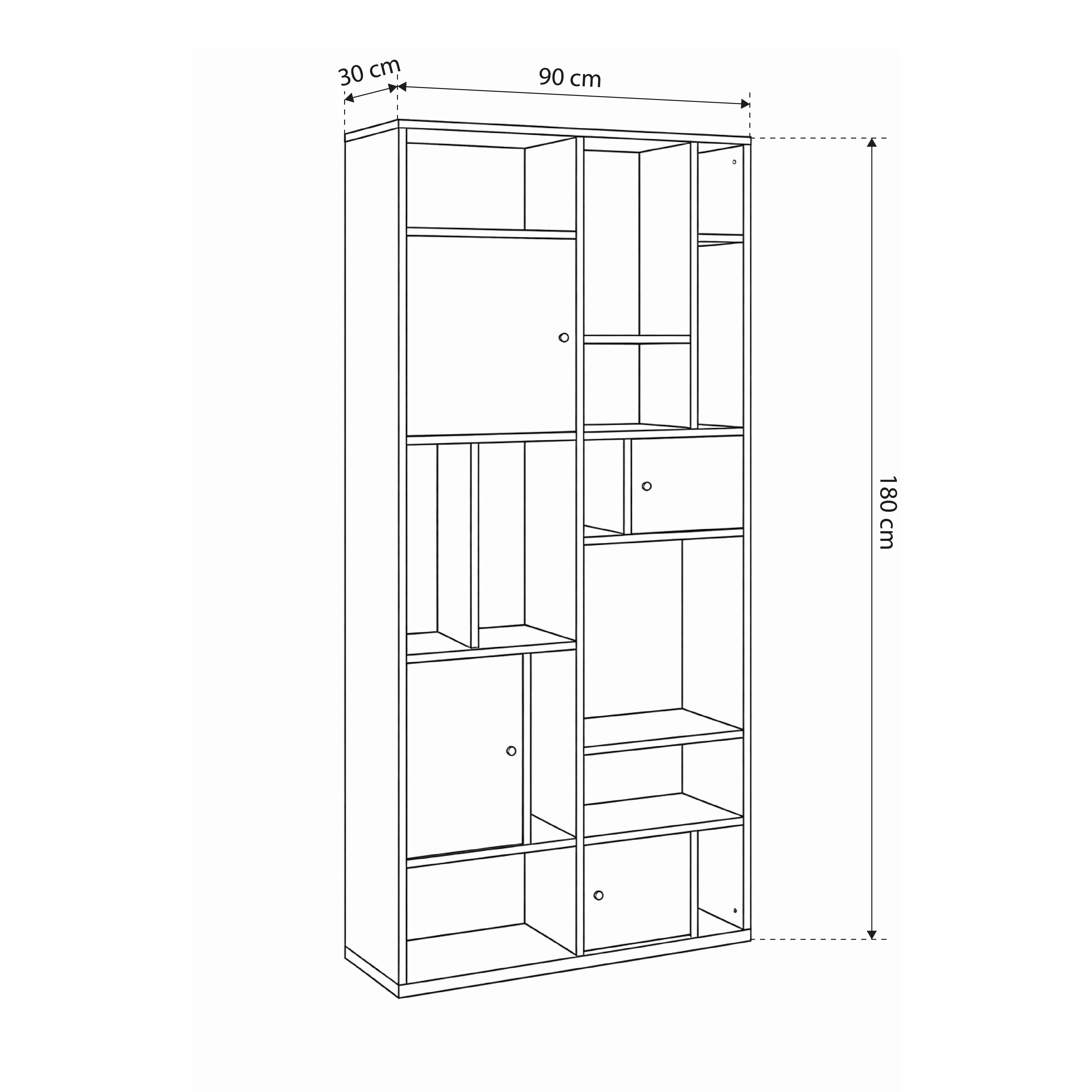 Regal fürs Wohnzimmer 90x180 im Japandi-Stil | Asymo