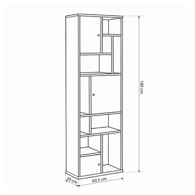 Holzregal 61x180 mit geschlossenen Regalböden | Asymo