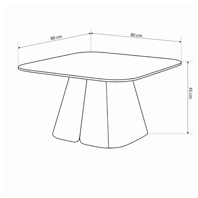 Couchtisch mit zentralem Gestell 80x45 cm im modernen Stil | Bienn