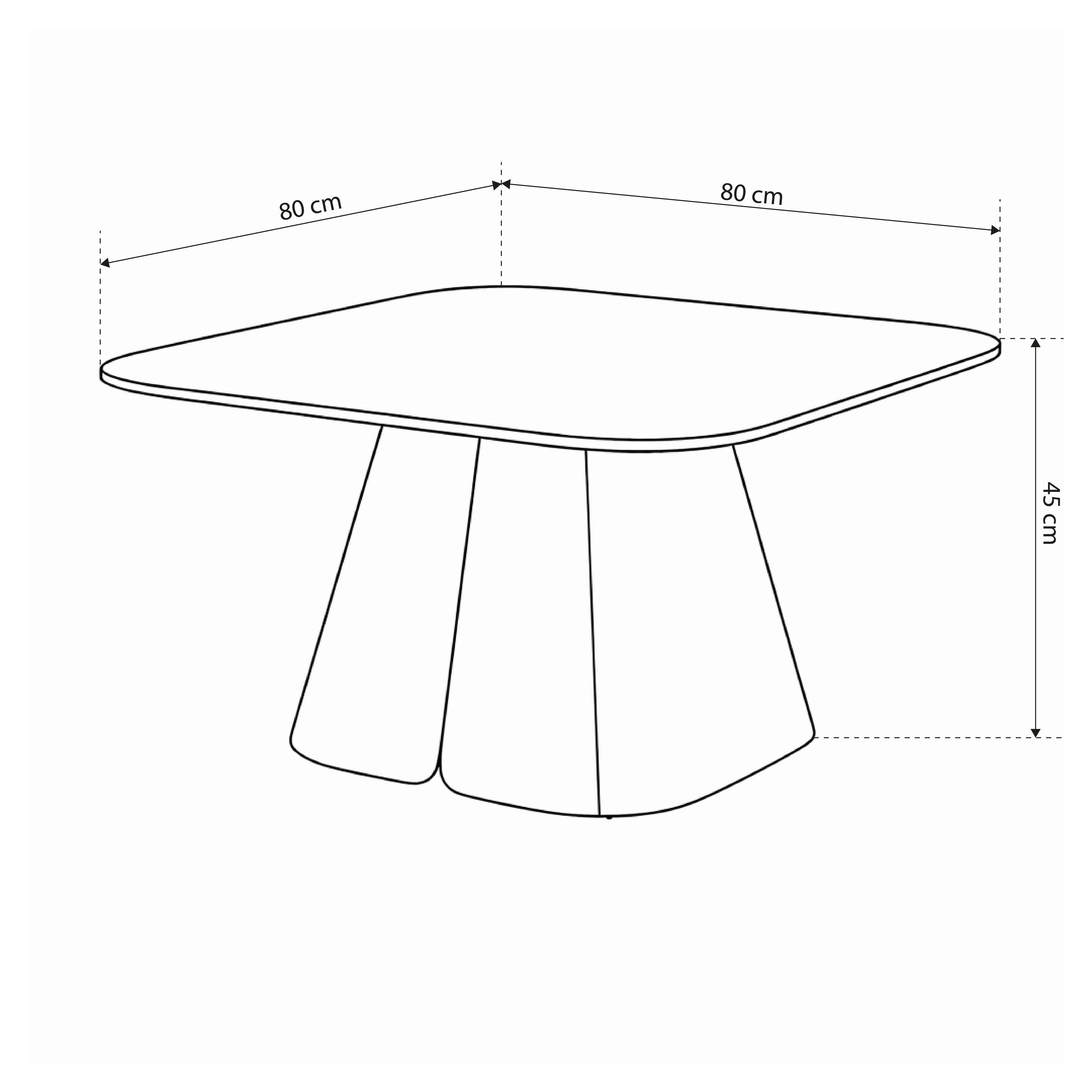 Couchtisch mit zentralem Gestell 80x45 cm im modernen Stil | Bienn
