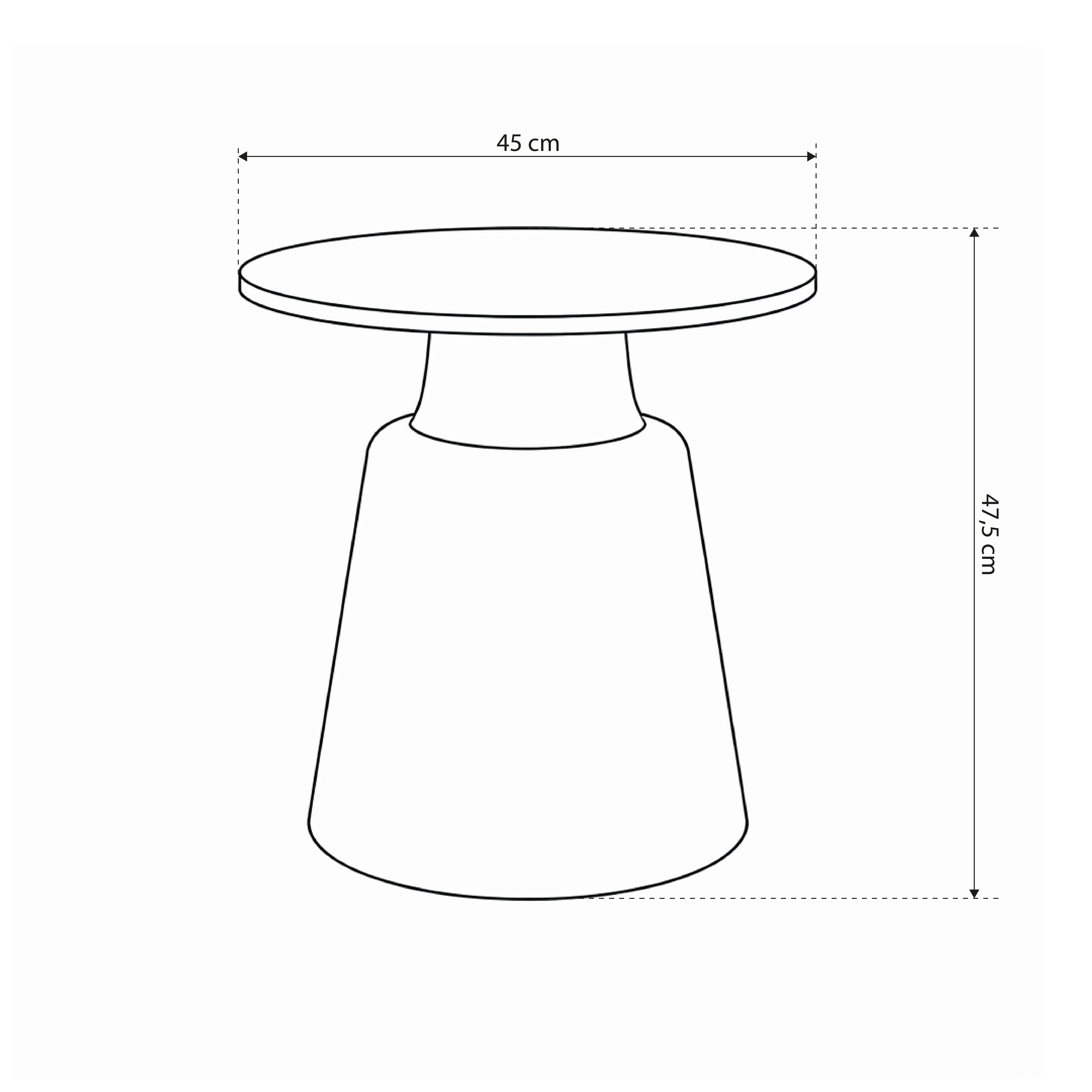 Runder Couchtisch mit einem Durchmesser von 45 cm im modernen Stil | Fumor