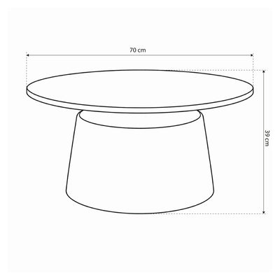 Runder Couchtisch mit einem Durchmesser von 70 cm im modernen Stil | Fumor