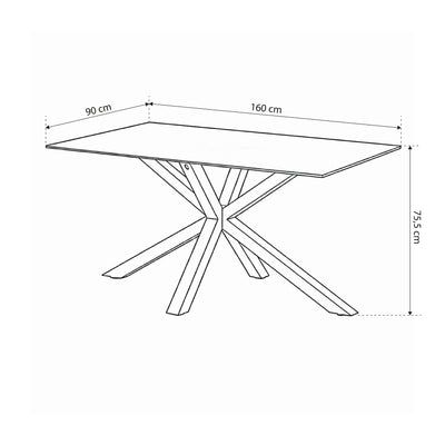 Esstisch 160x76 cm im modernen Stil | Oryss