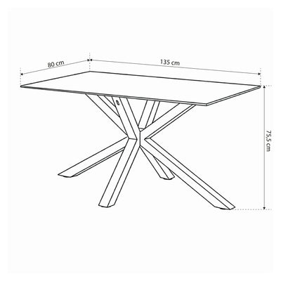 Esstisch 135x80 cm im modernen Stil | Oryss