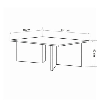 Couchtisch 140x42 cm im eleganten Stil | Plaris