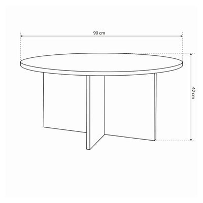Runder Couchtisch mit einem Durchmesser von 90 cm im eleganten Stil | Plaris