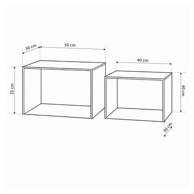 Set aus zwei Couchtischen im modernen Stil | Quadrato