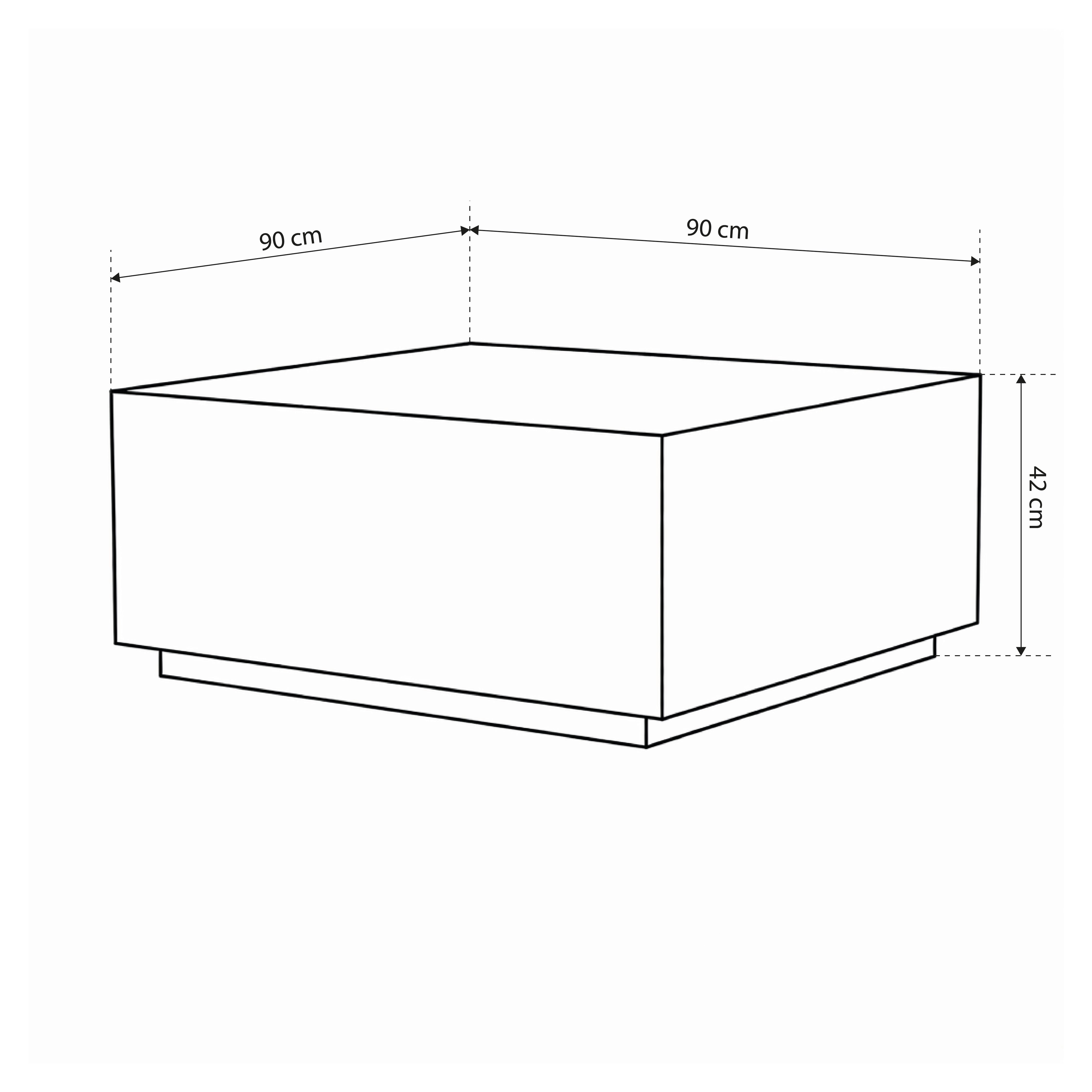 Couchtisch 90x42 cm im minimalistischen Stil | Quadrato