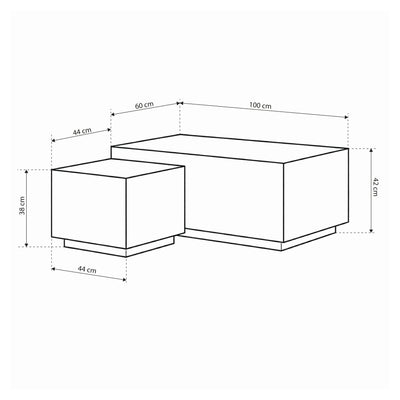 2er-Set Couchtische in Steinoptik im modernen Stil | Segmento