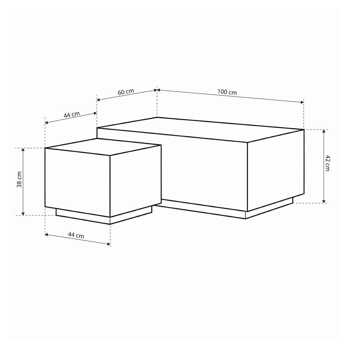 2er-Set Couchtische in Steinoptik im modernen Stil | Segmento