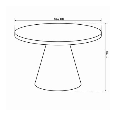 Runder Couchtisch mit einem Durchmesser von 66 cm im modernen Stil | Soren