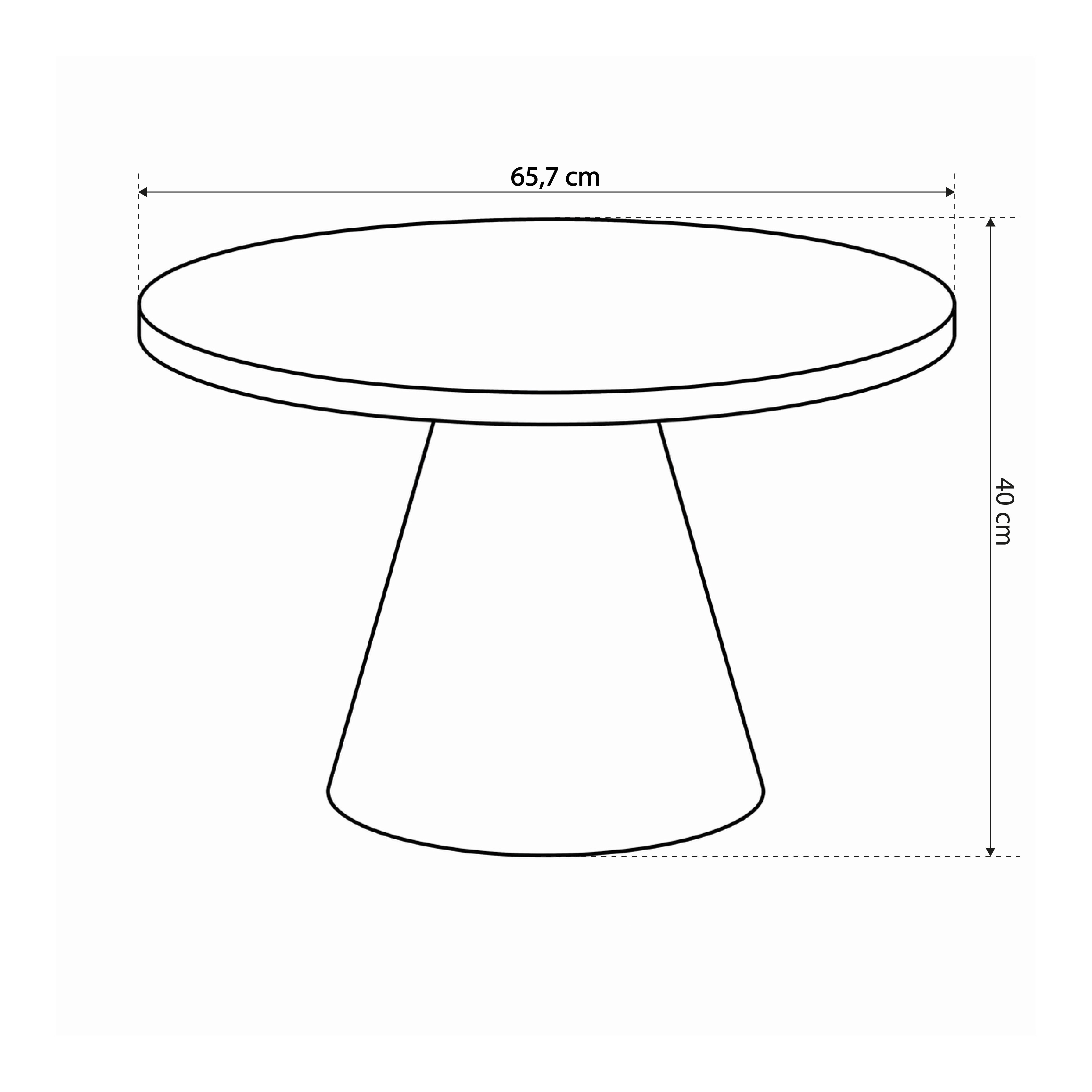 Runder Couchtisch mit einem Durchmesser von 66 cm im modernen Stil | Soren