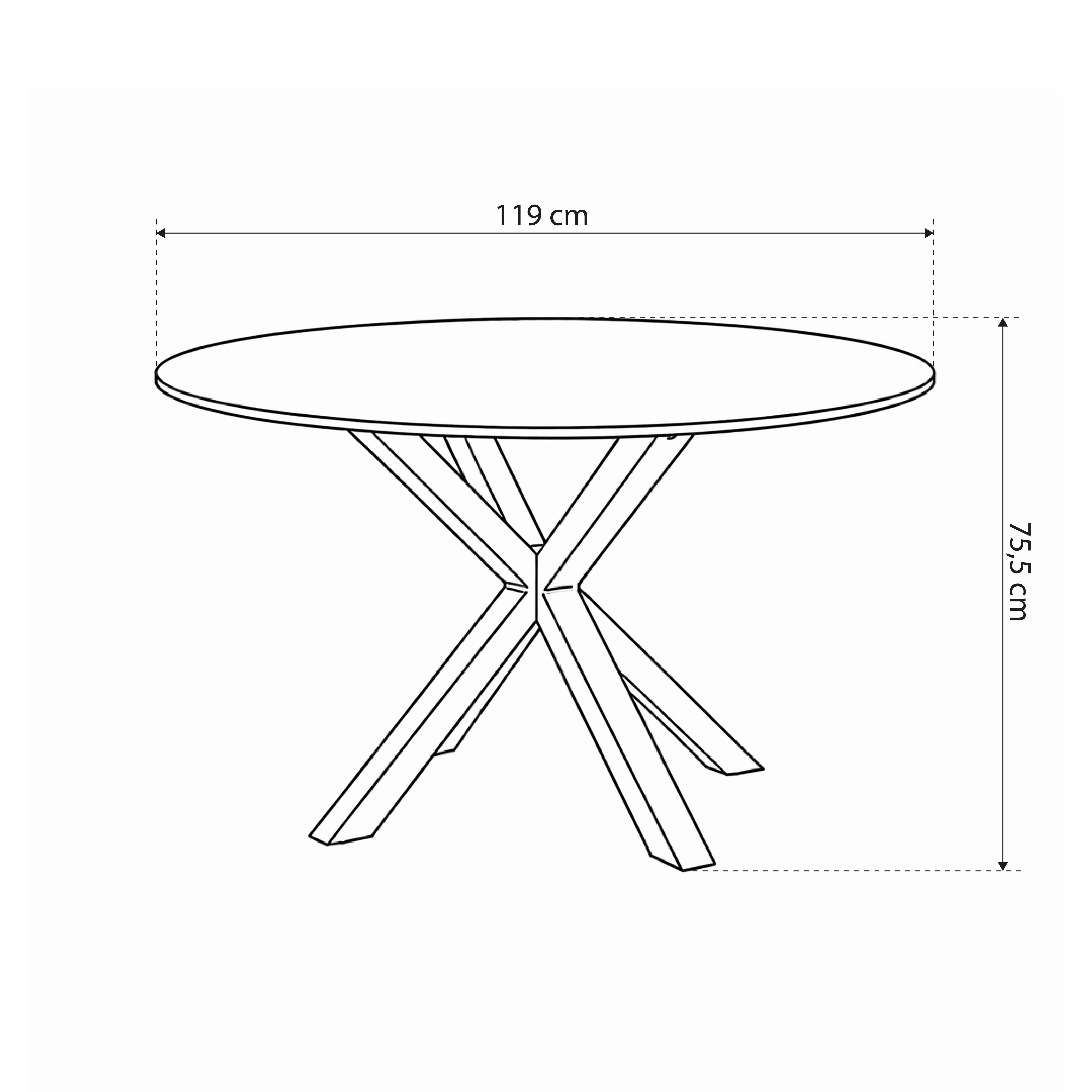 Runder Esstisch 119x76 cm im modernen Stil | Stela