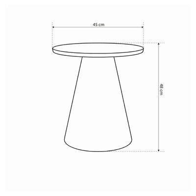Runder Couchtisch mit einem Durchmesser von 45 cm im Soft-Loft-Stil | Talin
