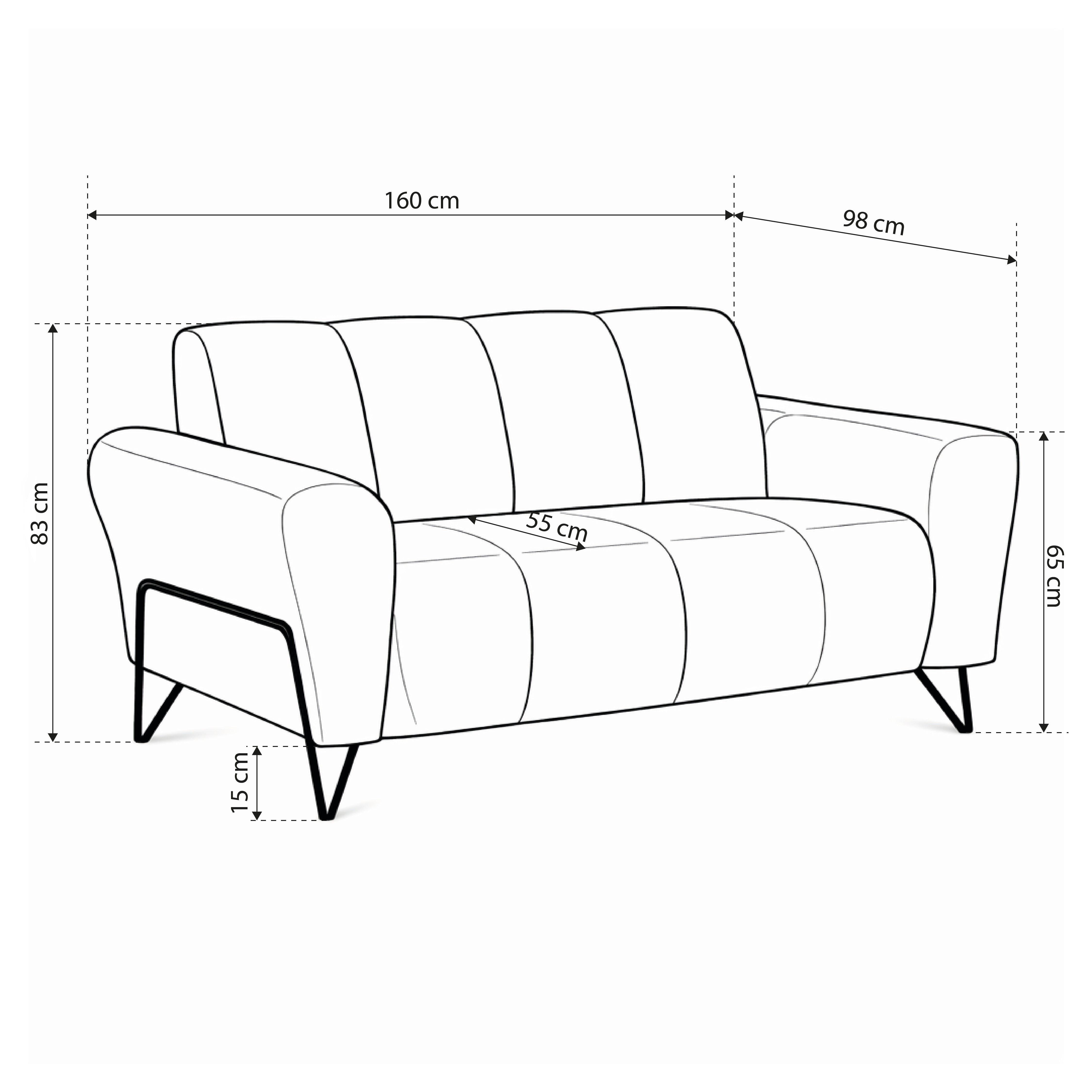 2-Sitzer-Sofa für kleine Räume, Vega Stoff | Nellia