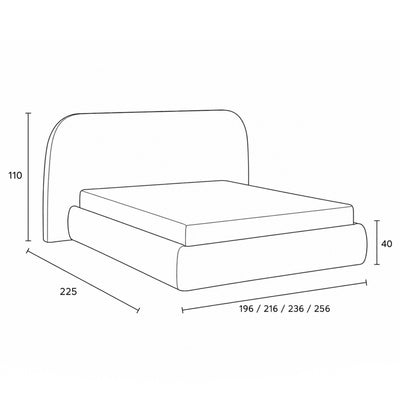 Polsterbett mit Bettkasten im Modern-Soft-Stil | Frasspo