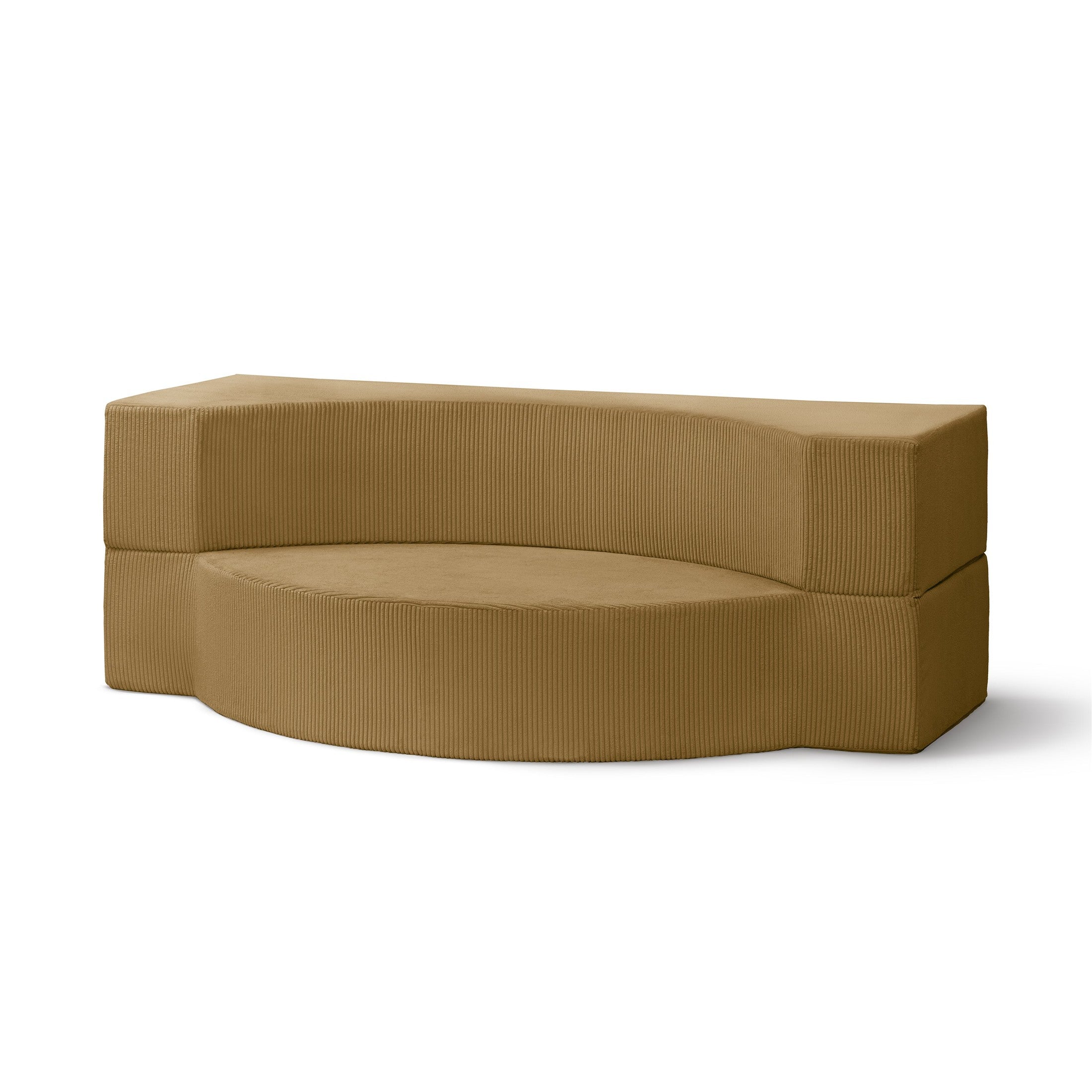 Sofa piankowa modułowa 200 cm z funkcją spania w stylu japandi | Lunaria Złocisty Orzech (POSO 01)