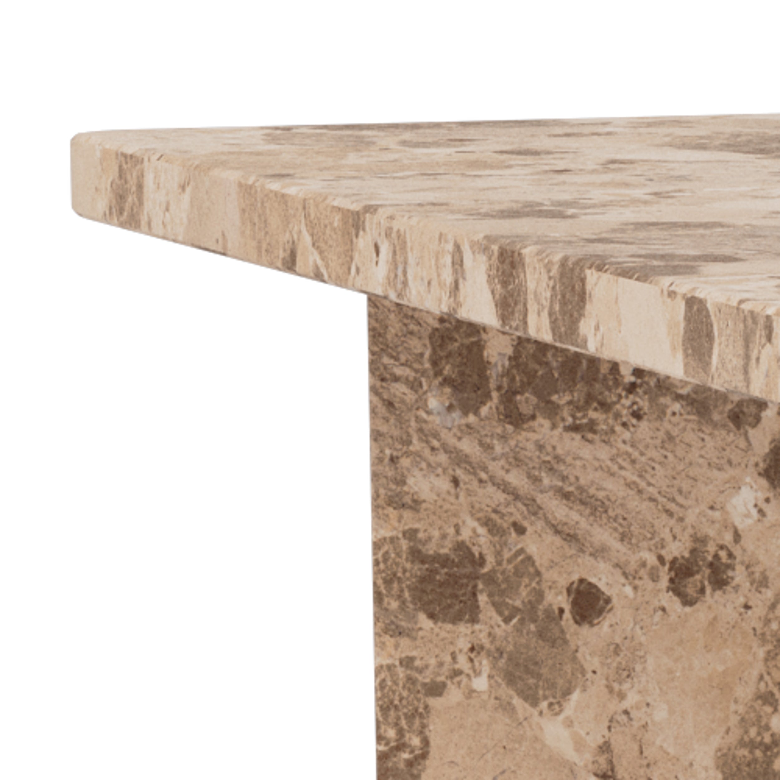 Stolik kawowy 90x42 w stylu eleganckim – marmurowe wykończenie, podstawa V-shape, duży blat | Plaris