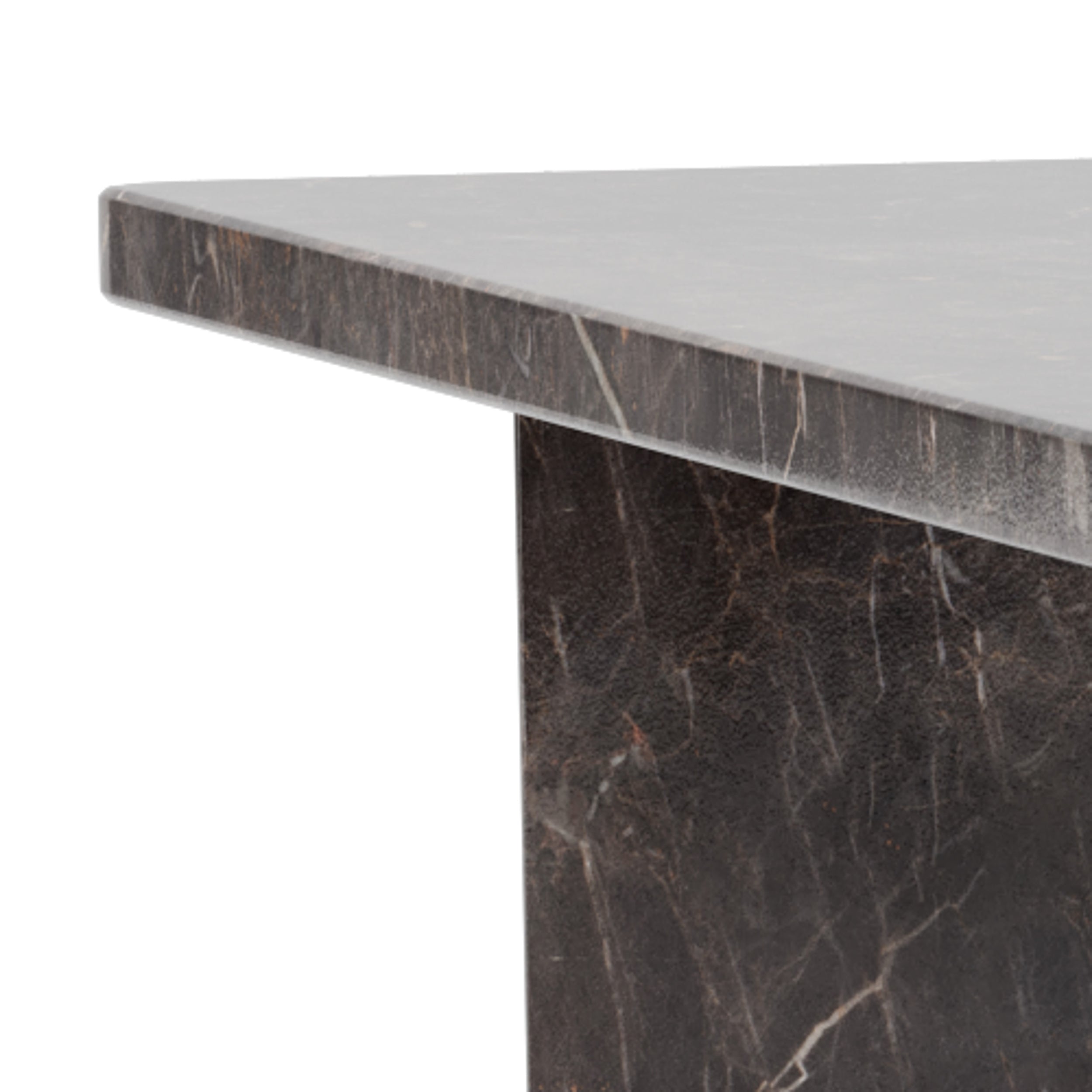 Stolik kawowy 90x42 w stylu eleganckim – marmurowe wykończenie, podstawa V-shape, duży blat | Plaris